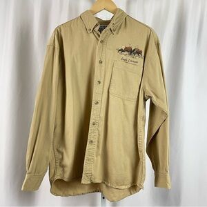 Sierra Pacific Large Eagle Colorado Elk Animal Button Down Shirt Western Cowboy